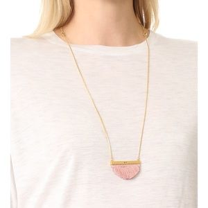 Madewell Patchwork Fringe Necklace, Dusty Clay